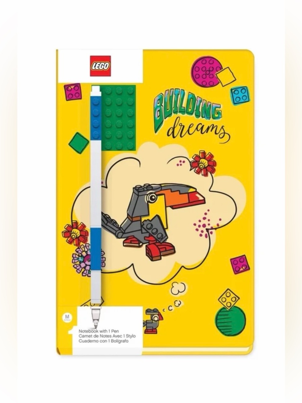 LEGO Stationery Building Dreams Hardcover Notebook with Green Brick and Blue Pen